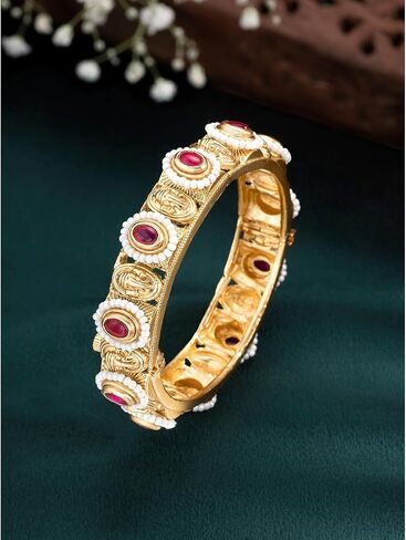 Aheli Beautiful Floral Crafted Bangle Kada Indian Ethnic Wedding Party Wear Traditional Jewelry Gift for Women in Saudi Arabia