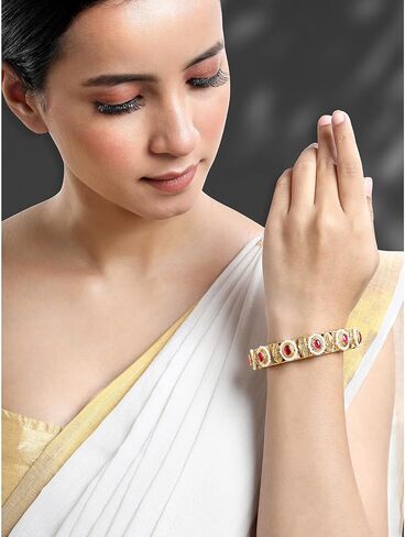Aheli Beautiful Floral Crafted Bangle Kada Indian Ethnic Wedding Party Wear Traditional Jewelry Gift for Women in Saudi Arabia