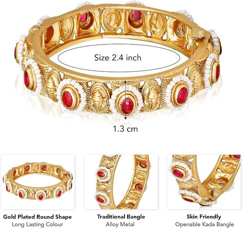 Aheli Beautiful Floral Crafted Bangle Kada Indian Ethnic Wedding Party Wear Traditional Jewelry Gift for Women in Saudi Arabia