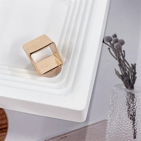 Cube Silk Scarf Ring Slides Clip for Women Fashion Minimalist Unique Gold/Silver Slides Band Statement Buckle Wrap Holder Scarves Shawl for Dress Clothing Accessories Trendy Jewelry in Saudi Arabia
