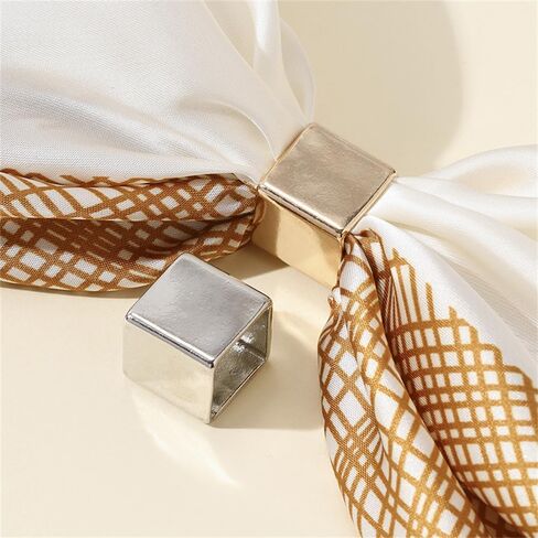 Cube Silk Scarf Ring Slides Clip for Women Fashion Minimalist Unique Gold/Silver Slides Band Statement Buckle Wrap Holder Scarves Shawl for Dress Clothing Accessories Trendy Jewelry in Saudi Arabia