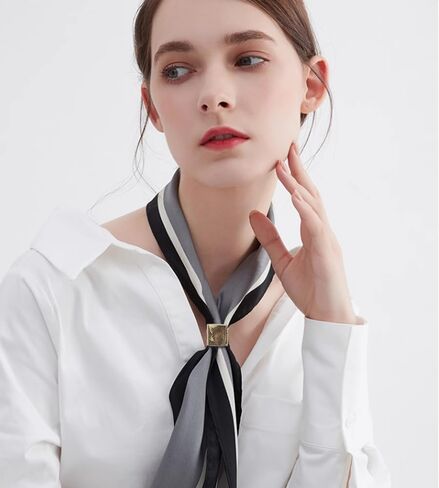 Cube Silk Scarf Ring Slides Clip for Women Fashion Minimalist Unique Gold/Silver Slides Band Statement Buckle Wrap Holder Scarves Shawl for Dress Clothing Accessories Trendy Jewelry in Saudi Arabia