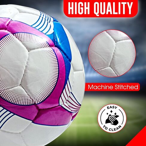 كرة قدم مقاس 2،3،4،5 مع إبرة مضخة كلاسيكية، مناسبة لممارسة تدريب ألعاب دوري الشباب - مخيطة يدويًا، تدريب احترافي على الجلد، وكرة قدم متطابقة، كرات للجنسين in Kuwait