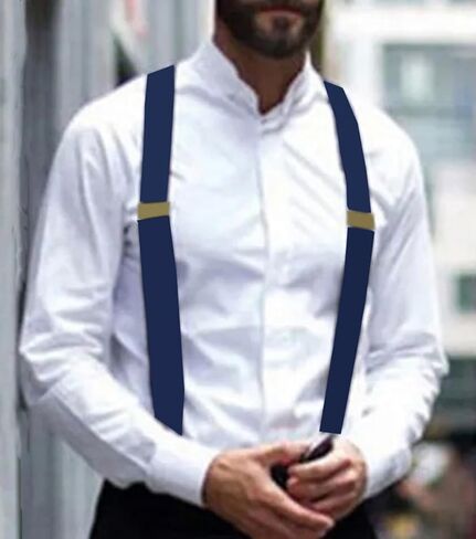 Heavy Duty Men's Suspenders with Hooks Wide Adjustable Elastic Work Suspenders Vintage X-back Suspenders for Men in Saudi Arabia