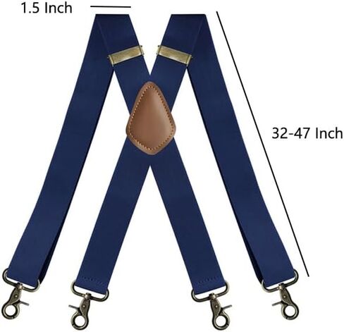Heavy Duty Men's Suspenders with Hooks Wide Adjustable Elastic Work Suspenders Vintage X-back Suspenders for Men in Saudi Arabia