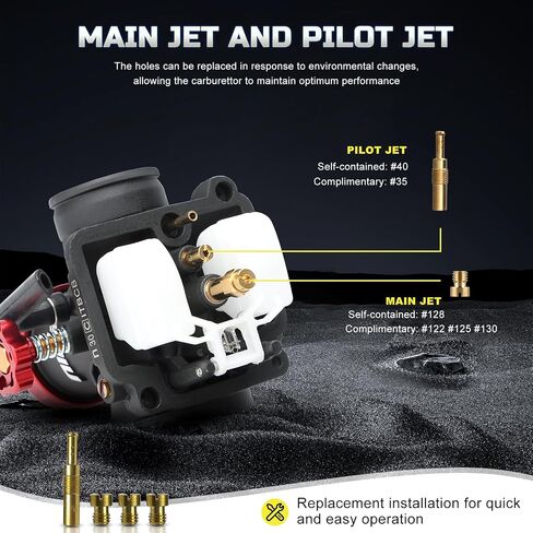 NIBBI PE26 Carburetor Kit, 26mm Carb with Motorcycle CNC Air Filter Fit for Pit Bike Dirtbike Minibike ATV 200cc Tao Tao SSR TTR Apollo in Saudi Arabia