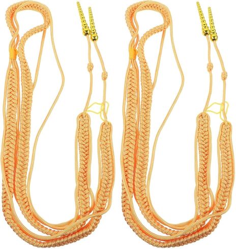 Holibanna الكتفيات الكتفية Aiguillette الكتف الحبل الذهبي الشرف الحبل التقليدي مضفر شارة الكتف مع طرف ذهبي للزي الموحد DIY الملابس ديكور in Kuwait