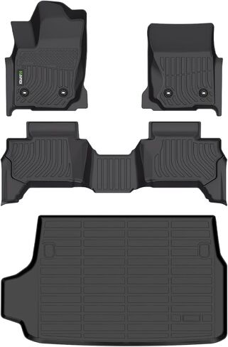 Floor Mats & Cargo Liner Custom for 2021-2025 Chevrolet Suburban/GMC Yukon XL 7 Seats (2nd Row Bucket Seats) All Weather TPE Heavy Duty Floor Liners 1st& 2nd& 3rd Row Full Set Accessories-Black in Saudi Arabia