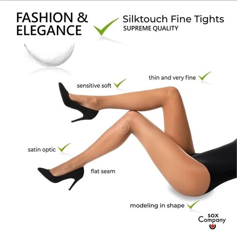 5-pack,12Denier brand women's tights-Comfort waistband,non-reinforced throughout, comfortable in Saudi Arabia