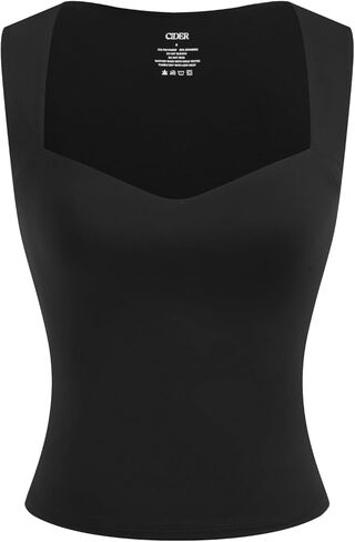 CIDER Tank Tops for Women Sweetheart Neck Sleeveless Slim Fit Double Layer Contour Basic Fitted Tops in Saudi Arabia