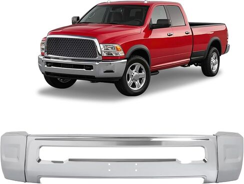 KUAFU Front Bumper Face Bar Compatible with 2010-2018 Dodge Ram 2500 3500 Bumper Impact Bar w/o Fog Light Holes & Parking Aid Sensor Hole Replacement for CH1002391 68045699AA 68045699AB Chrome Steel in Saudi Arabia
