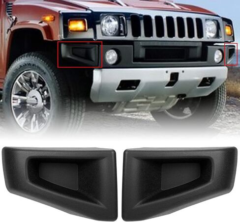 غطاء نهاية المصد الأمامي متوافق مع 2003-2009 Hummer H2 لاستبدال HU1004100 88944407 HU1005100 88944406 زوج محكم أسود in Kuwait