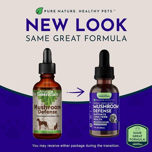 الدفاع عن الفطر من Animal Essentials - دعم الجهاز المناعي للكلاب والقطط، مضادات الأكسدة الطبيعية، الفطر، لجميع الأعمار، أعشاب عضوية - 1 أونصة سائلة in Kuwait
