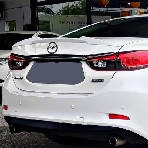 طقم شفة خلفي بغطاء خلفي للسيارة من HYPERSPEED W-Power ABS على شكل حرف V مناسب لـ 2014 2015 2016 2017 Mazda 6 Mazda6 سيدان، ملحقات خارجية لتعديل السيارات، مجموعة قطع غيار السيارات (أسود غير لامع) in Saudi Arabia