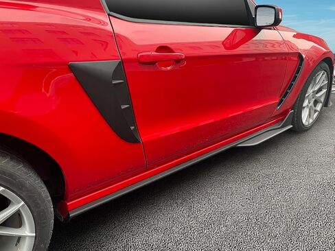IKON MOTORSPORTS, Side Skirts Compatible with 2010-2014 Ford Mustang, Gloss Black ABS GT500 Style Exterior Side Skirt Extensions Rocker Panel, 2011 2012 2013 in Saudi Arabia