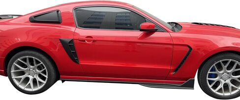 IKON MOTORSPORTS, Side Skirts Compatible with 2010-2014 Ford Mustang, Gloss Black ABS GT500 Style Exterior Side Skirt Extensions Rocker Panel, 2011 2012 2013 in Saudi Arabia