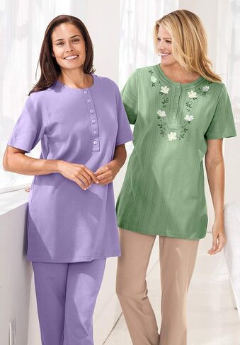 Woman Within Plus Size 7-Day Embroidered Pointelle Tunic in Saudi Arabia