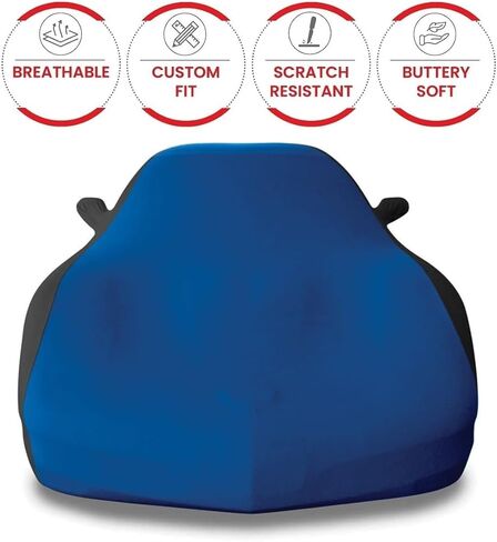 C5 Corvette Indoor Car Cover - Custom Fit Ultraguard Stretch Satin Sport Series - The Ultimate High End Fit with Storage Bag for 1997-2004 C5, Z06, Convertible, Hardtop Corvettes (Red/Black) in Kuwait