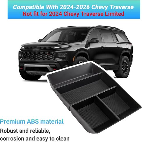 صينية تنظيم وحدة التحكم المركزية السفلية متوافقة مع الملحقات الداخلية لسيارة Chevy Traverse 2024-2025، صندوق تخزين سفلي لمسند الذراع للهاتف الخلوي ومفتاح السيارة in Kuwait