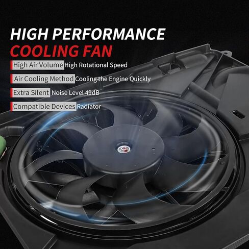 IKON MOTORSPORTS Radiator Cooling Fan Assembly Replacement for 2010-2011 Chevrolet Camaro 3.6L, 92218321 GM3115229 Automotive Dual Engine Fans, Black in Saudi Arabia