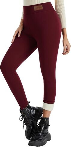 Women's Thermal Fleece Lined Leggings Winter Warm Soft High Waist Stretch Sherpa Lined Pants… in Kuwait