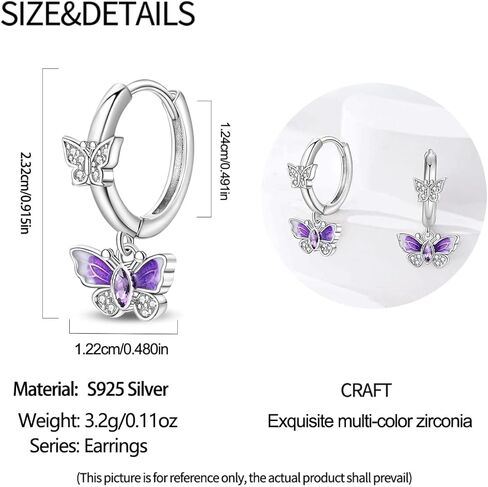 925 فضة أقراط للنساء هوب أقراط أقراط ملونة زركون هيبوالرجينيك هوجي أقراط in Kuwait