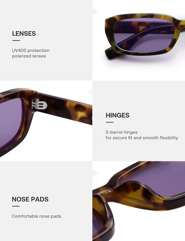 SOJOS Retro Rectangle Polarized Sunglasses Womens Trendy Sun Glasses Vintage Shades UV400 SJ2606 in Saudi Arabia