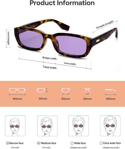 SOJOS Retro Rectangle Polarized Sunglasses Womens Trendy Sun Glasses Vintage Shades UV400 SJ2606 in Saudi Arabia