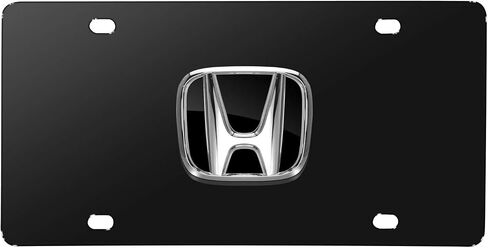 صورة iPick لشعار Honda ثلاثي الأبعاد باللون الأسود على لوحة ترخيص سوداء من الفولاذ المقاوم للصدأ للديكور in Saudi Arabia