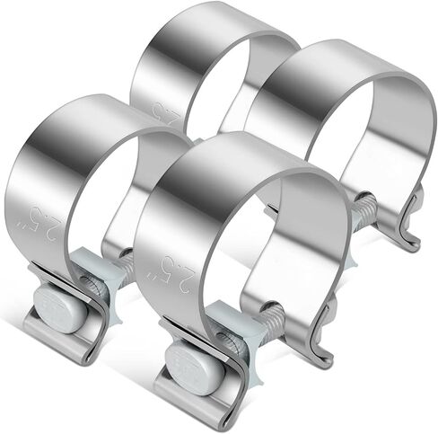 Auto Dynasty 2.5 ID Inches Narrow Band Exhaust Muffler Seal Clamps Sleeve, Universal Use for 2.5" Outer Diameter Pipe - Stainless Steel (Pack of 2) in Saudi Arabia