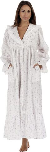 The 1 for U Sleepwear for Women - Button Down Nightgowns for Women, Amelia 100% Cotton Robe in Saudi Arabia