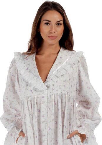 The 1 for U Sleepwear for Women - Button Down Nightgowns for Women, Amelia 100% Cotton Robe in Saudi Arabia