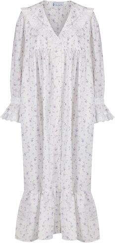 The 1 for U Sleepwear for Women - Button Down Nightgowns for Women, Amelia 100% Cotton Robe in Saudi Arabia