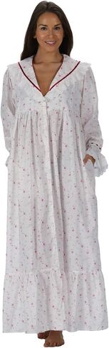 The 1 for U Sleepwear for Women - Button Down Nightgowns for Women, Amelia 100% Cotton Robe in Saudi Arabia