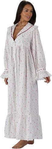 The 1 for U Sleepwear for Women - Button Down Nightgowns for Women, Amelia 100% Cotton Robe in Saudi Arabia