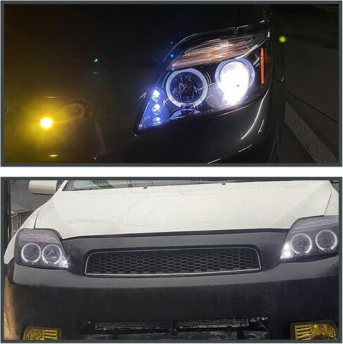 SPEC-D TUNING LED Halo Projector Headlights Black Compatible with 2005-2010 Scion tC, Left + Right Pair Headlamps Assembly in Saudi Arabia