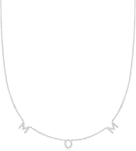 Ross-Simons 0.20 ct. t.w. Diamond Mom Station Necklace in Sterling Silver in Saudi Arabia