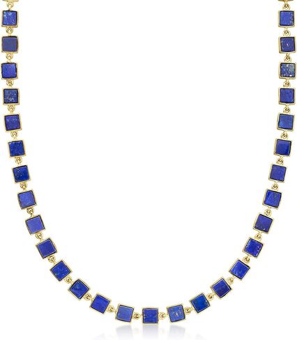 Ross-Simons Lapis Station Necklace in 18kt Gold Over Sterling. 18 inches in Saudi Arabia
