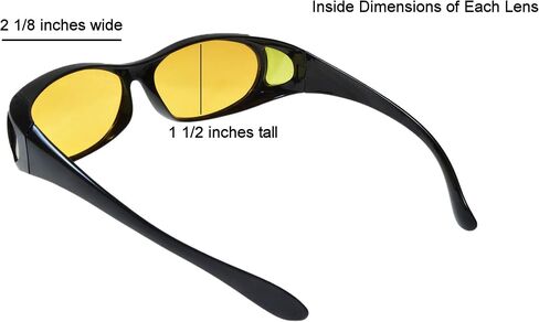 Polarized Sunglasses that Fit Over your Prescription Glasses Featuring HD Night Driving Lens (2 Pair Included) in Saudi Arabia