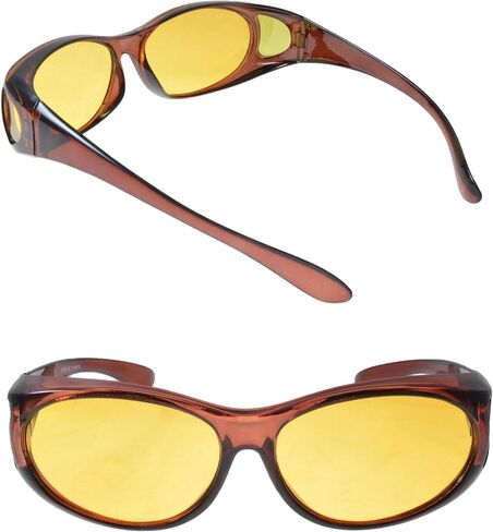 Polarized Sunglasses that Fit Over your Prescription Glasses Featuring HD Night Driving Lens (2 Pair Included) in Saudi Arabia