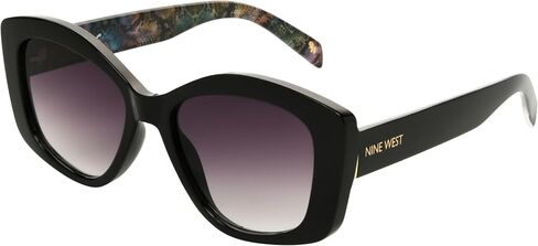 نظارة شمسية نسائية من Nine West Anaïs Butterfly، باللون الأسود، مقاس 55 ملم in Saudi Arabia