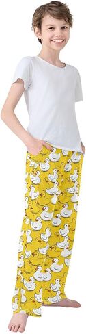 Yellow Duck Ducky Boy's Pajama Pants Kids Long Sleep PJ Pant Boy Pajama Bottoms Elastic Waist Lounge Pants with 2 Pockets L in Kuwait