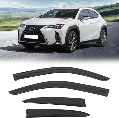 FREEMOTOR802® Tape-on Side Window Visors Wind Deflectors Rain Sun Guards Vent Visors, Compatible with 2019-2025 Lexus UX-Series UX200 UX250h UX300h, Smoke/Tinted Acrylic 4PCS in Saudi Arabia