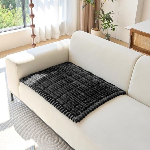 vctops Set of 2 Faux Fur Couch Arm Cover Back Covers, Non-Slip Chair Arm Covers, Soft Fuzzy Arm Rest Cover for Sofa, Armchair Slipcovers Couch Protector for Dogs Cats (Cream,24"x24") in Saudi Arabia