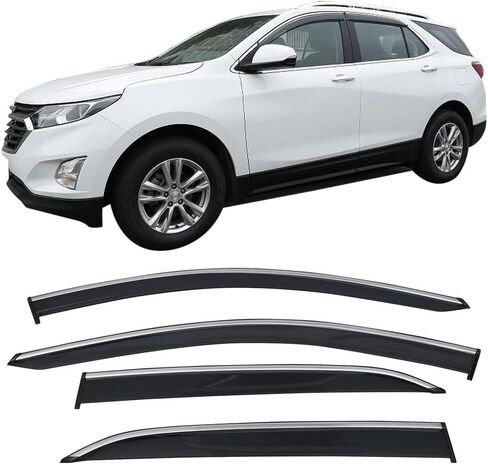 IKON MOTORSPORTS، واقي نافذة متوافق مع 2018-2024 Chevy Equinox، مجموعة من 4 قطع من واقيات المطر الجانبية للتهوية من الشمس، 2019 2020 2021 2022 2023 in Saudi Arabia