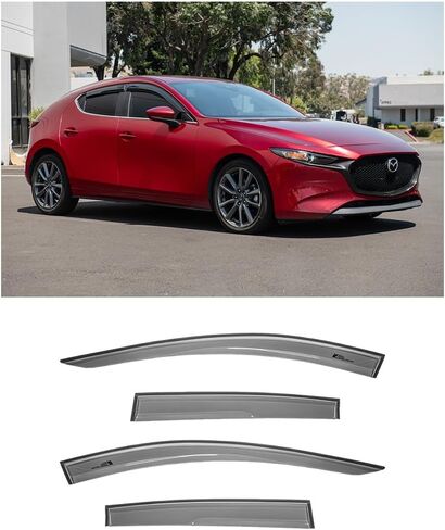 Replacement for 2019-Present Mazda 3 Models | EOS Visors Tape-On JDM Mugen Style Side Vents Window Visor Rain Guard Deflectors in Saudi Arabia