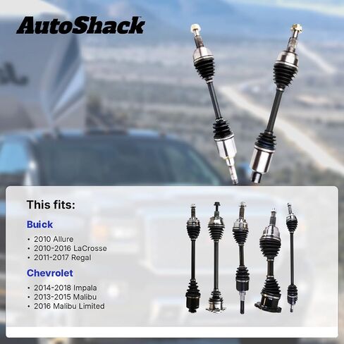 AutoShack Front CV Axle Shafts | Replacement for 2010 Buick Allure 2013-2015 Chevrolet Malibu 2016 Chevrolet Malibu Limited | 2-PC in Saudi Arabia