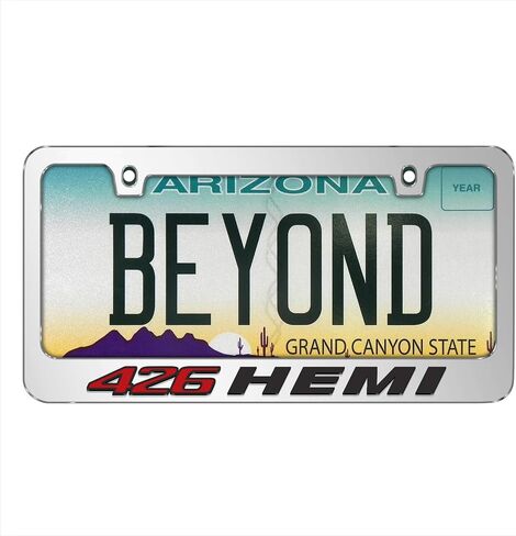 iPick Image for 426 HEMI in 3D on Mirror Chrome Metal License Plate Frame in Saudi Arabia