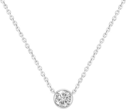 Dewberry 1 Carat Round Cut IGI Certified Lab Grown Diamond Classic Bezel Set Solitaire Pendant Necklace 18 Inch Cable Chain for Women | 14K White Gold or Yellow Gold | Engagement Anniversary Birthday Jewelry Gift for Her (Clarity: VS, Color: FG) in Saudi Arabia