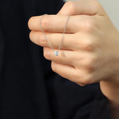 Dewberry 1 Carat Round Cut IGI Certified Lab Grown Diamond Classic Bezel Set Solitaire Pendant Necklace 18 Inch Cable Chain for Women | 14K White Gold or Yellow Gold | Engagement Anniversary Birthday Jewelry Gift for Her (Clarity: VS, Color: FG) in Saudi Arabia